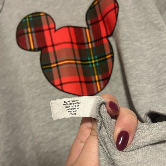 NEW Lane Bryant Classic High-Low Hem Plaid Mickey Graphic Sweatshirt Size 14/16 - Picture 4 of 9